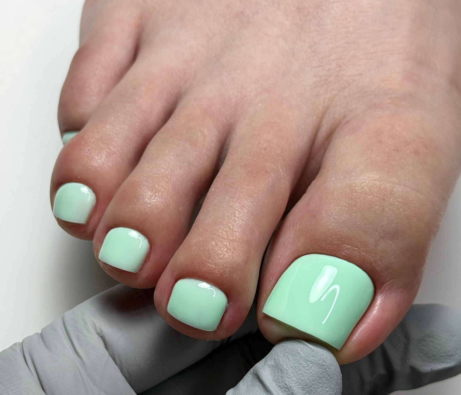 Mint Green Polish Macro Close-up Mint Green Polish Macro Close-up — Green Toe Nails 2027