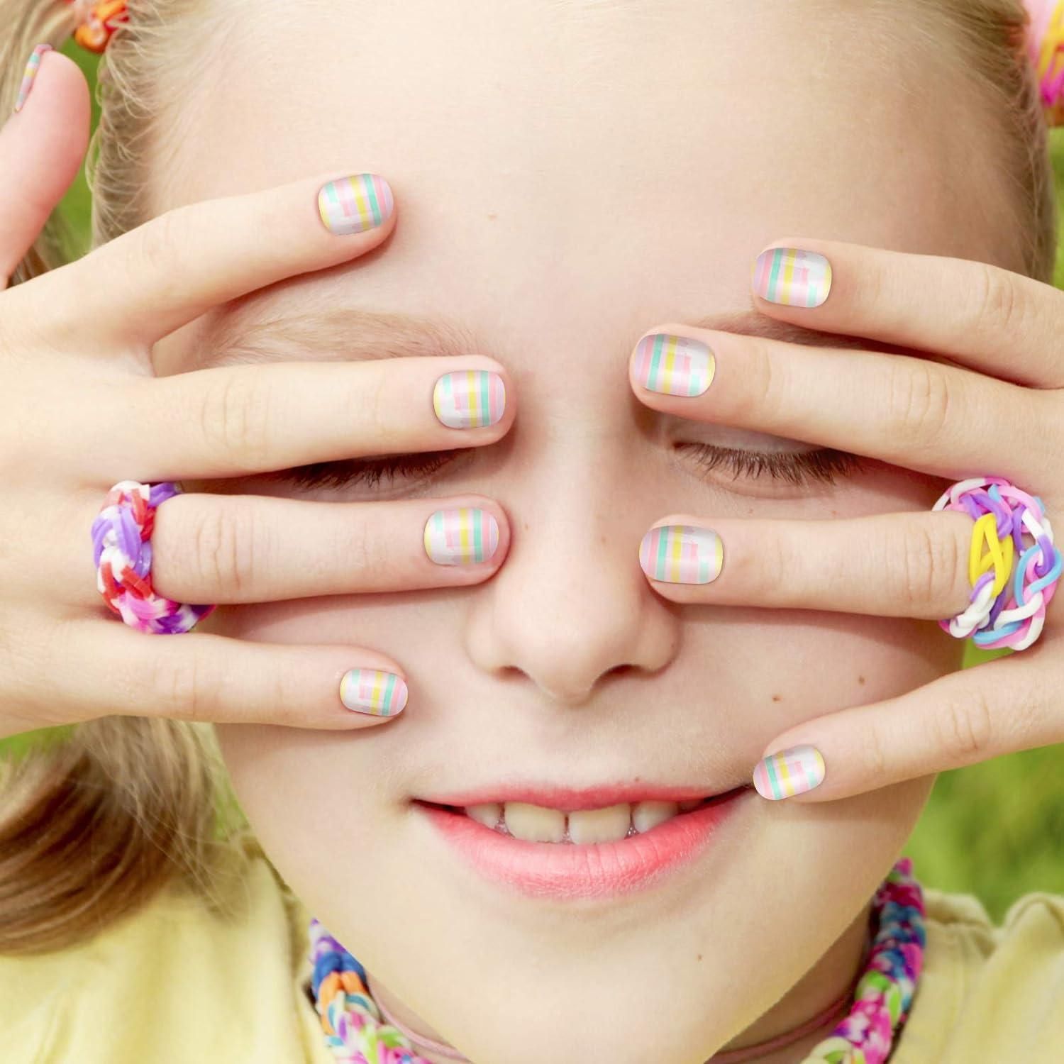 Pastel Rainbow Stripes Pastel Rainbow Stripes — Toddler Nails 2027