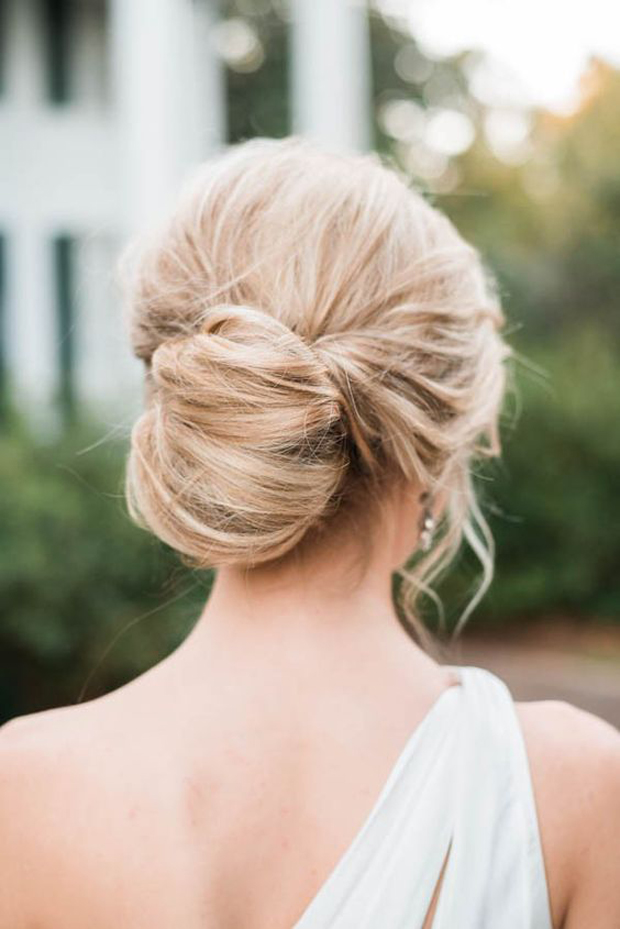 Blonde Low Bun With Twisted Sections Blonde Low Bun With Twisted Sections — Mother of the Bride Updos 2027