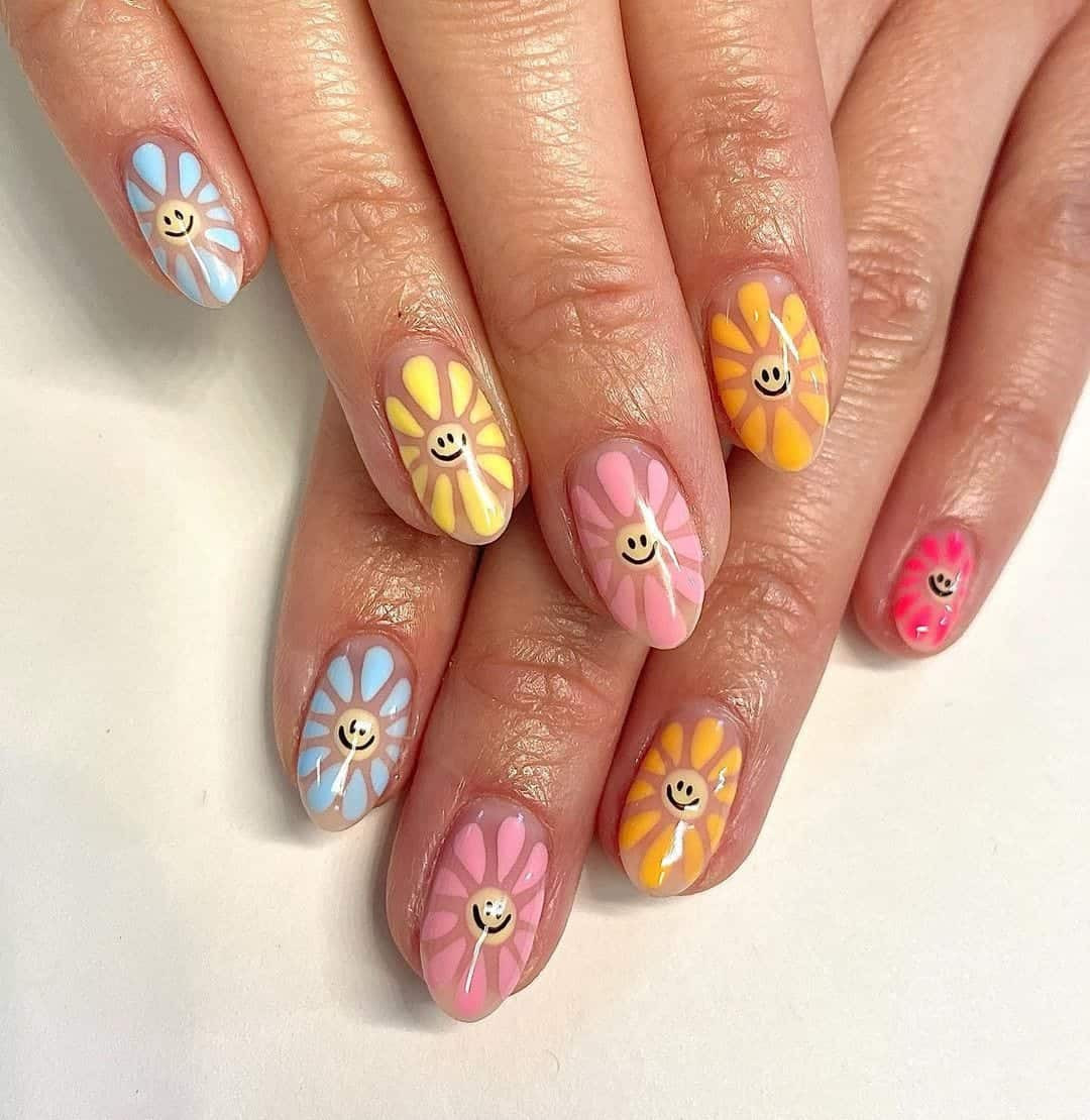 Glossy Visual Idea Glossy Visual Idea — Pink Smiley Face Nails 2027
