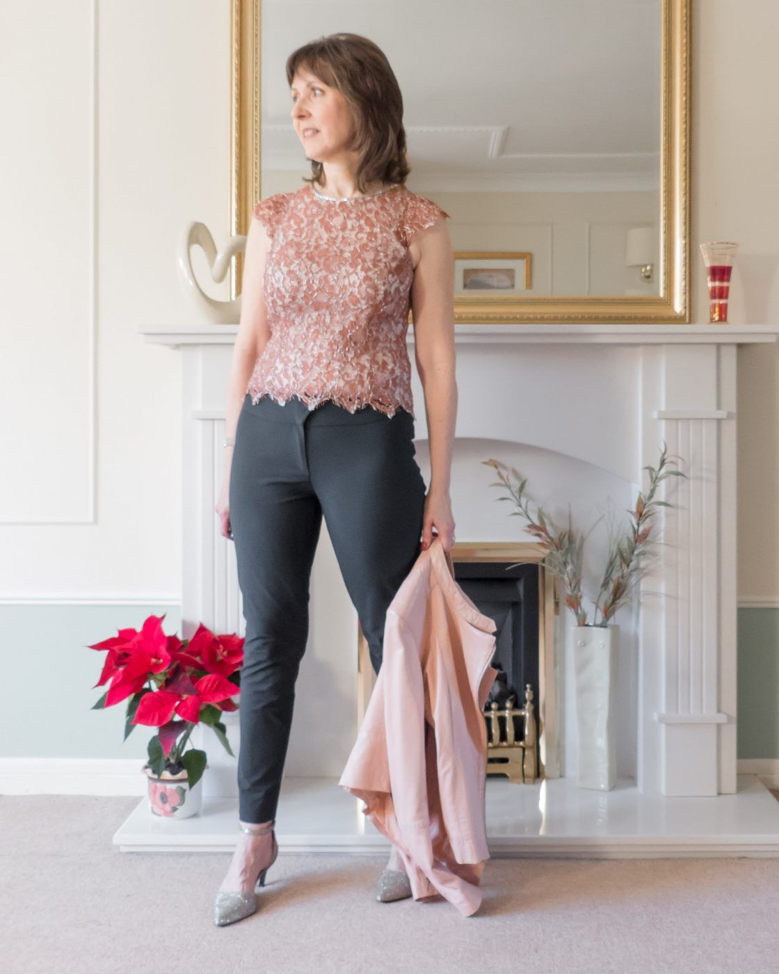 Lace Top Tailored Trousers Blazer Outfit Idea Lace Top Tailored Trousers Blazer Outfit Idea — Lace Blouse Outfits 2027