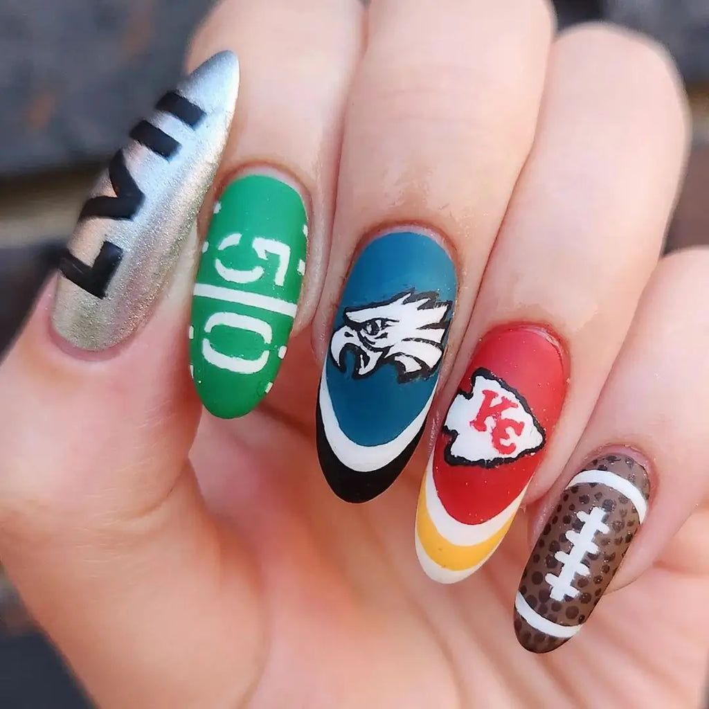 Football Field Lines and Logos Football Field Lines and Logos — Cheer Nails Team Colors 2027