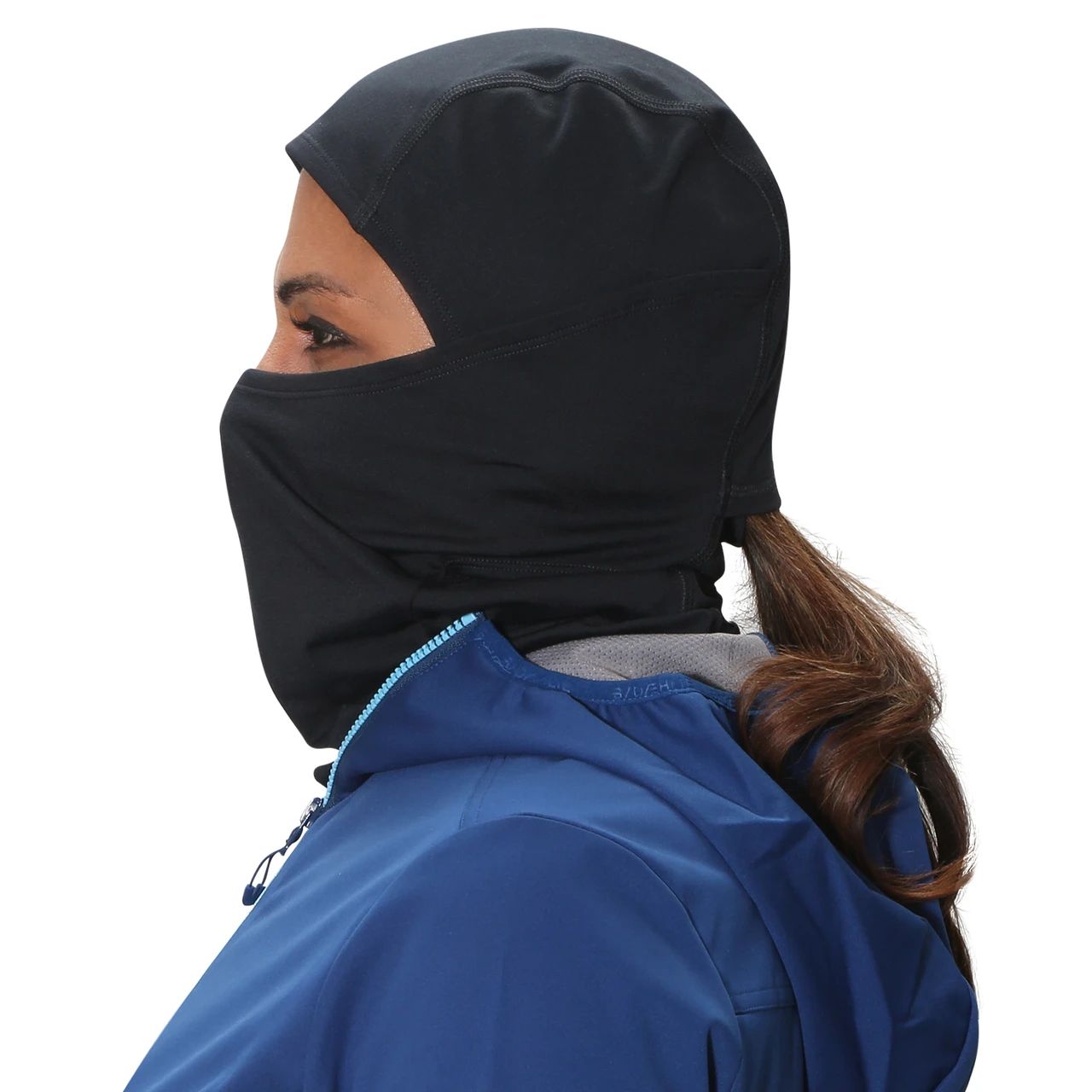 Low Ponytail Through Balaclava Side View Low Ponytail Through Balaclava Side View — Ski Hairstyles 2027
