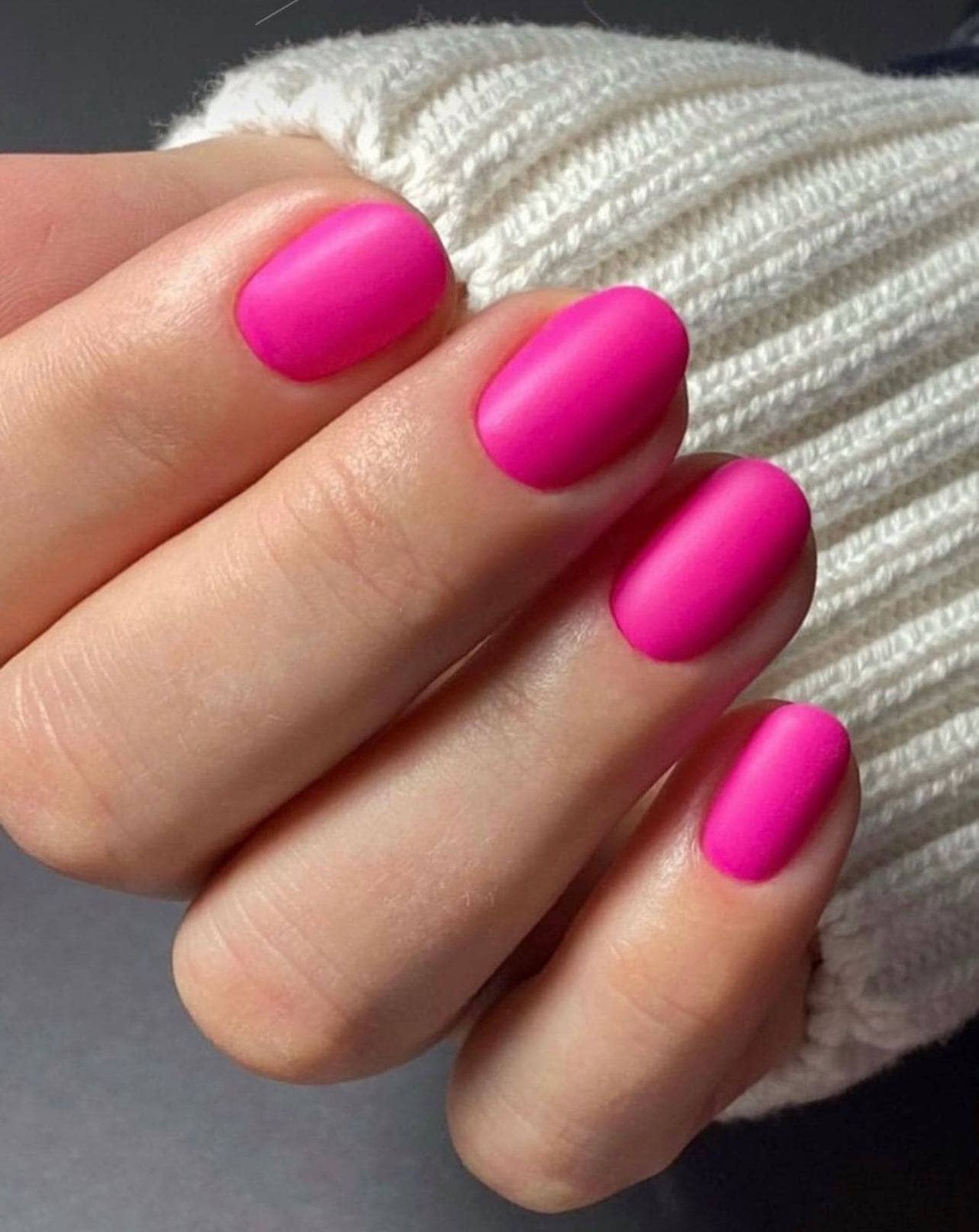 None Matte Bright Pink Short Ovals None Matte Bright Pink Short Ovals — Neon Matte Nails 2027