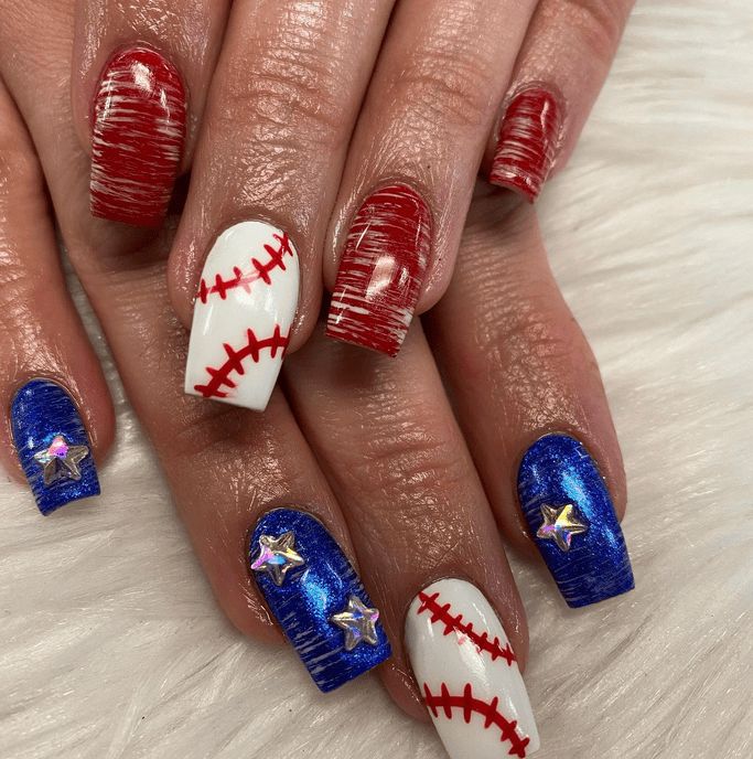 Medium Coffin Baseball Stitching and Stars Medium Coffin Baseball Stitching and Stars — Baseball Nails 2027