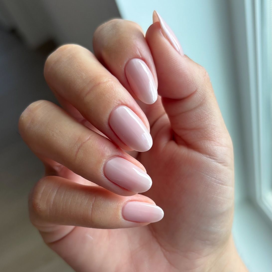 Opaque Light Pink Glossy Medium Ovals Opaque Light Pink Glossy Medium Ovals — Light Pink Wedding Nails 2027