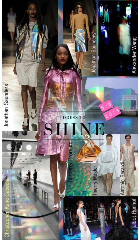 Metallic Silver Jacket Over White Textured Dress with Platform Sandals — Holographic Outfits 2027