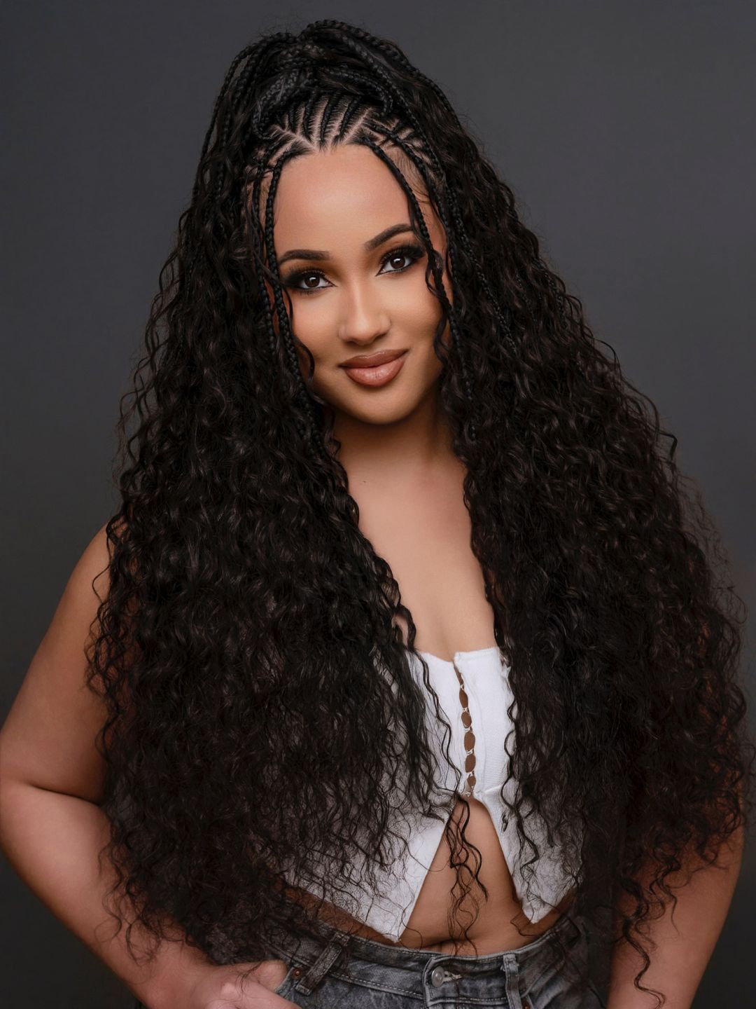 Black Braids With Loose Curls Black Braids With Loose Curls — Boho Knotless Braids 2027