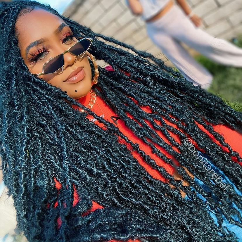 Long Flowing Black Soft Locs — Soft Locs 2027
