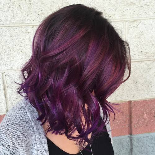 Angled Lob With Plum Violet Tones Angled Lob With Plum Violet Tones — Plum Hair 2027