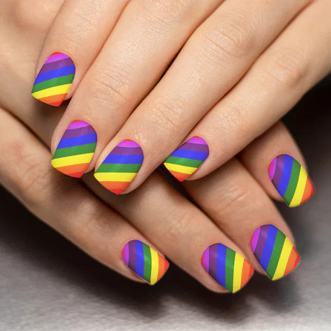 Decal Rainbow Stripes Short Squares Decal Rainbow Stripes Short Squares — Rainbow Nails 2027