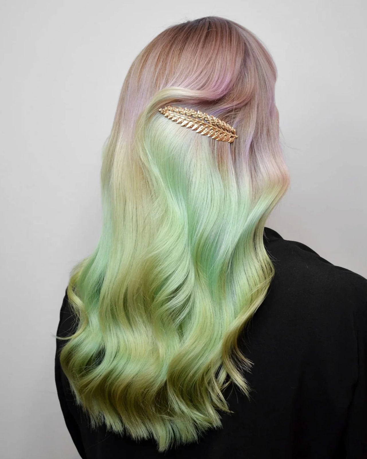 No Bangs Visual Idea — Green and Blonde Hair 2027