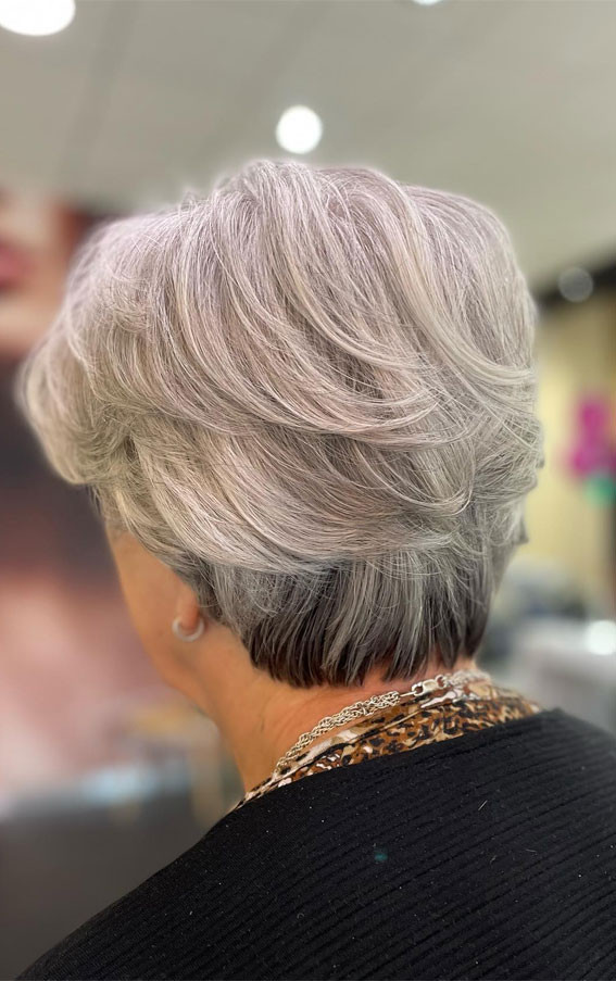 Layered Pixie With Seamless Gray Blend Layered Pixie With Seamless Gray Blend — Gray Blending Pixie 2027