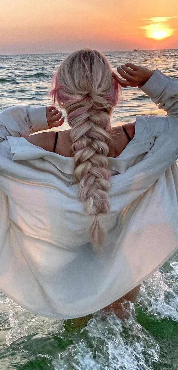 Blonde With Pink Highlights Visual Idea — Beach Braids 2027