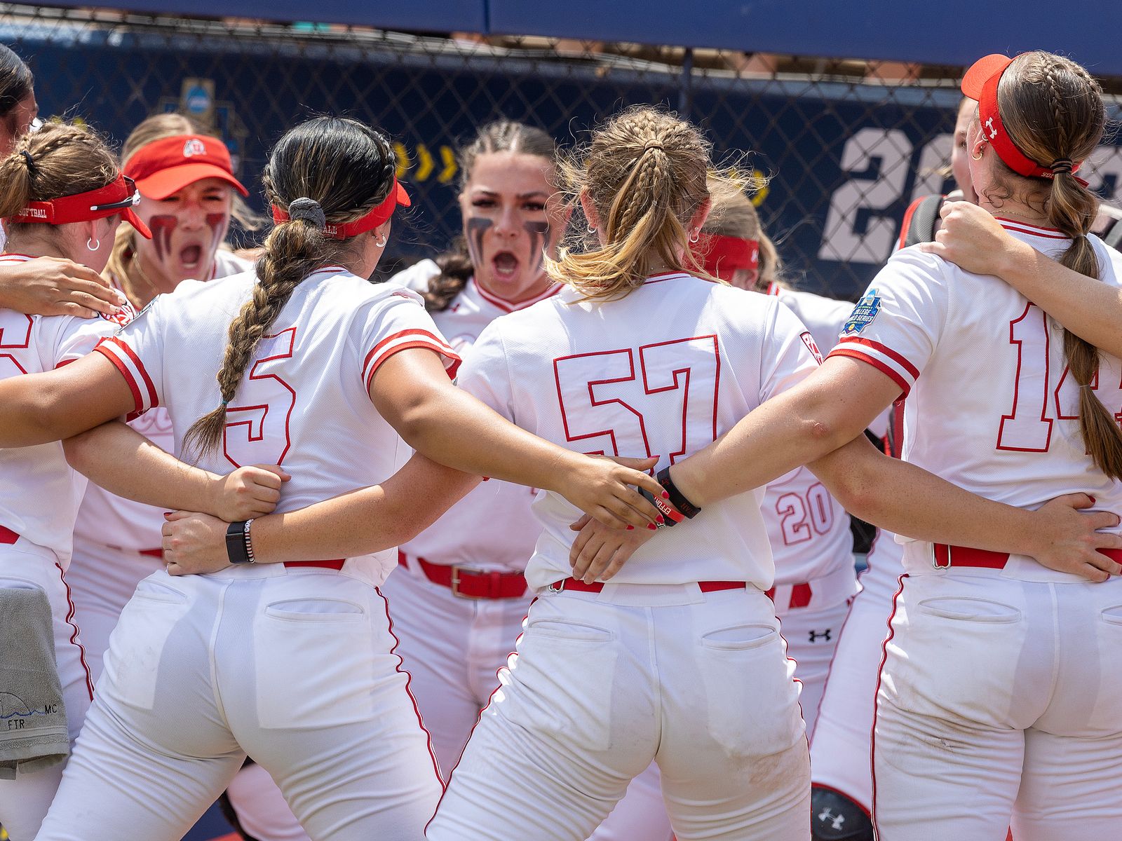 White Team Uniforms with Red Accents and Headbands White Team Uniforms with Red Accents and Headbands — Softball Outfits for Women 2027