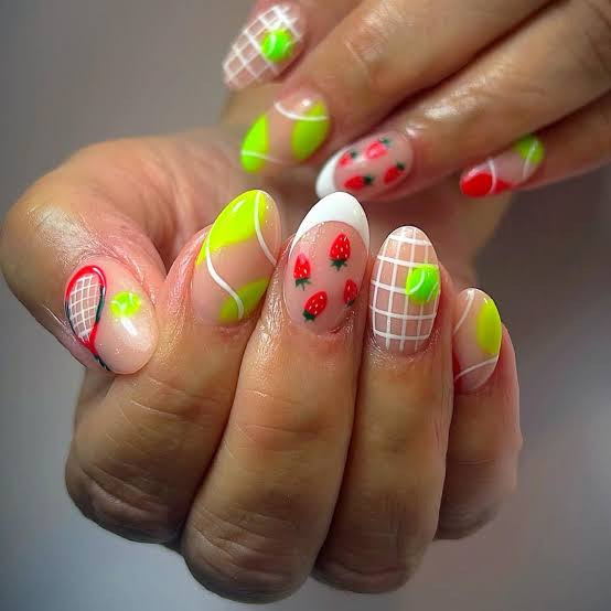 Diverse Tennis Art Medium Ovals Diverse Tennis Art Medium Ovals — Tennis Nails Team Colors 2027
