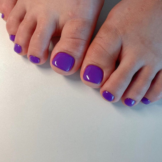 Vibrant Opaque Purple Glossy — Purple Toe Nails 2027