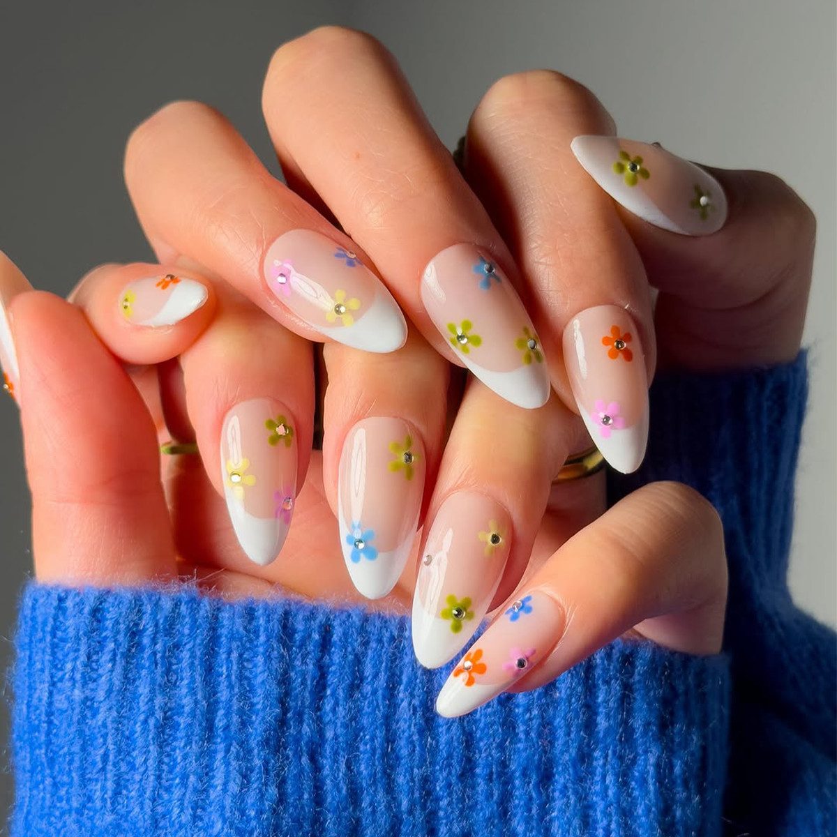 Tiny Floral Decals On French Tips Visual Idea Tiny Floral Decals On French Tips Visual Idea — Floral Nails 2027