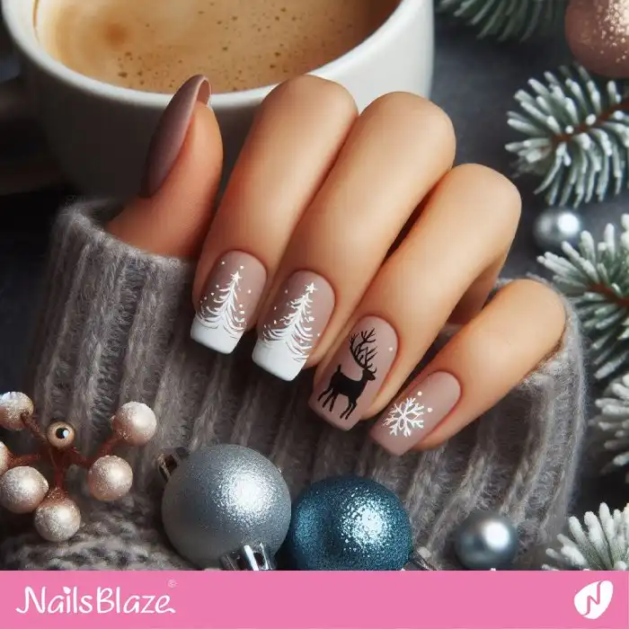 Nude Matte Reindeer Christmas Tree Nails Nude Matte Reindeer Christmas Tree Nails — Matte Christmas Nails 2026