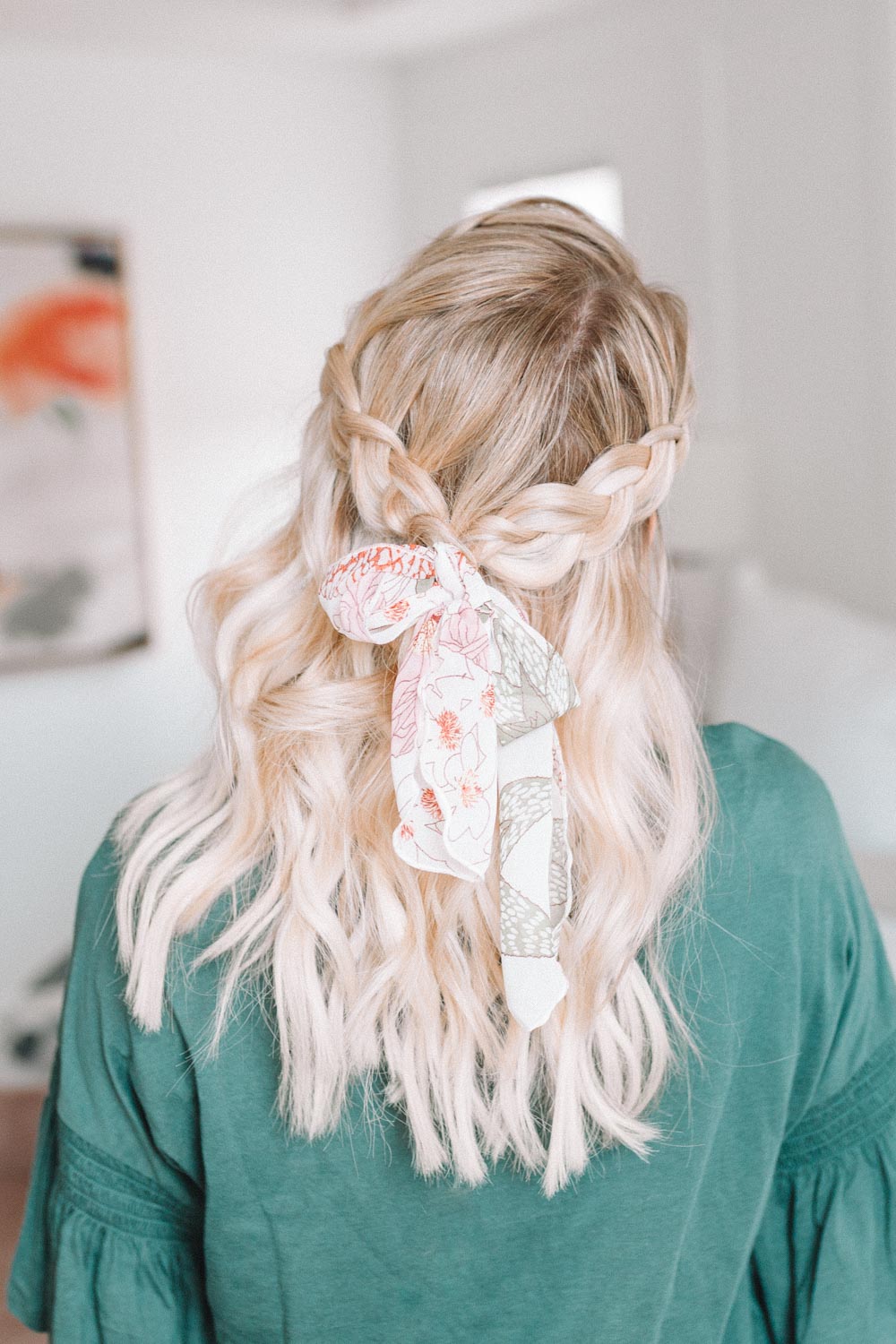 Blonde Half Updo With Braids and Scarf Blonde Half Updo With Braids and Scarf — Scarf Hairstyles 2027