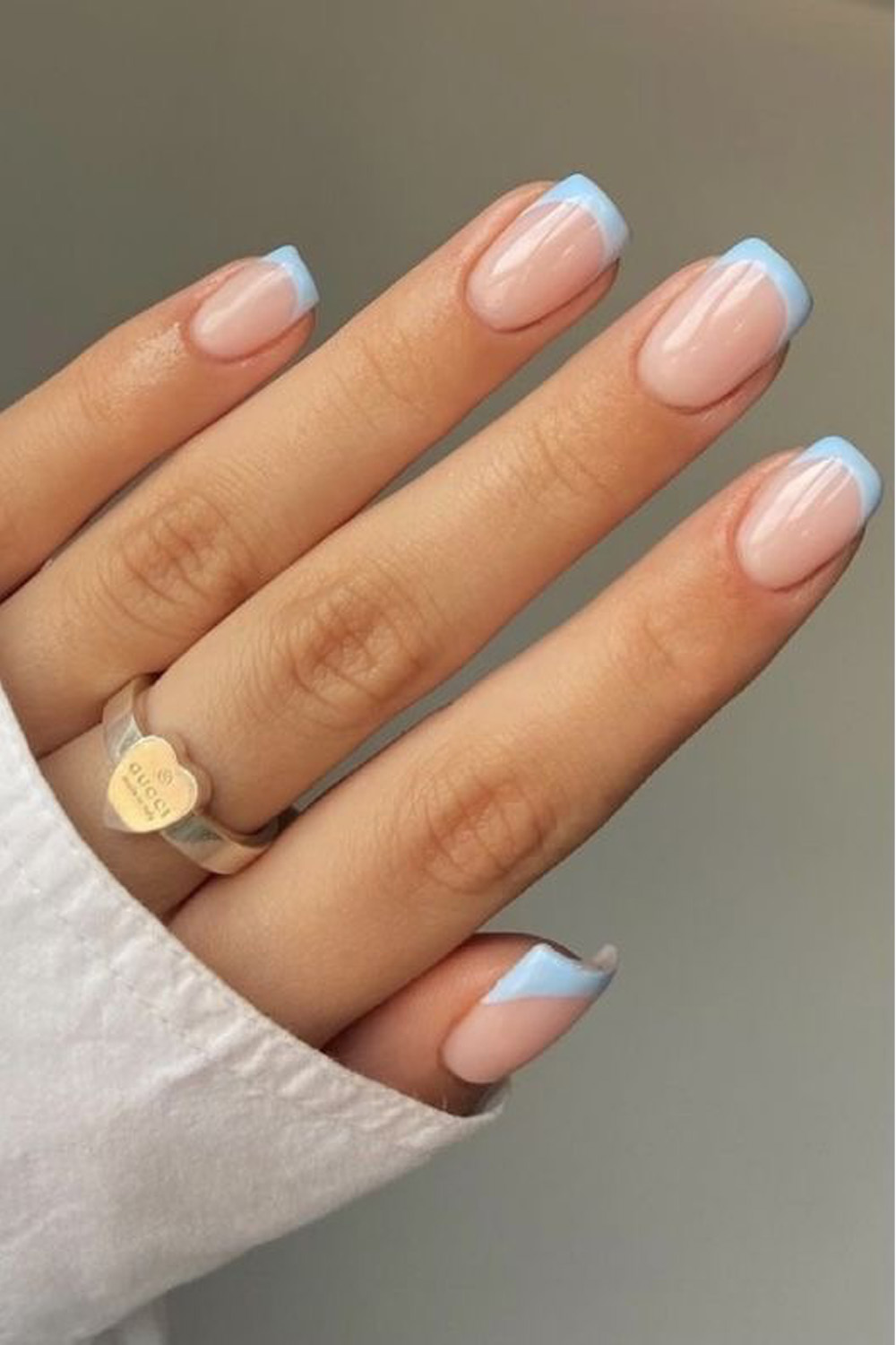 Pastel Blue French Medium Square Pastel Blue French Medium Square — Wedding Guest Nails 2027