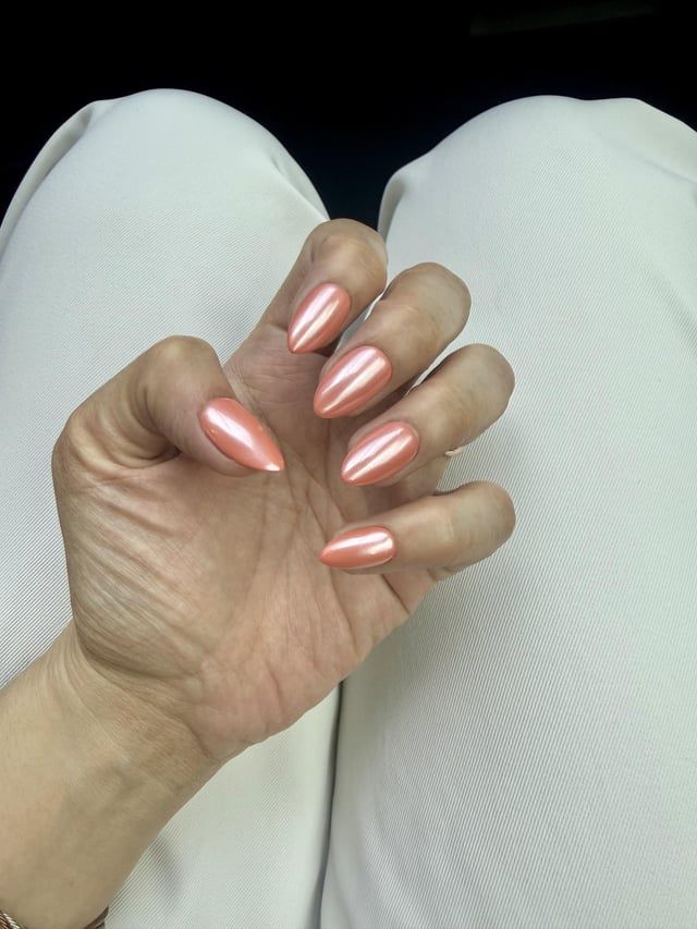 None Visual Idea None Visual Idea — Peach Chrome Nails 2027