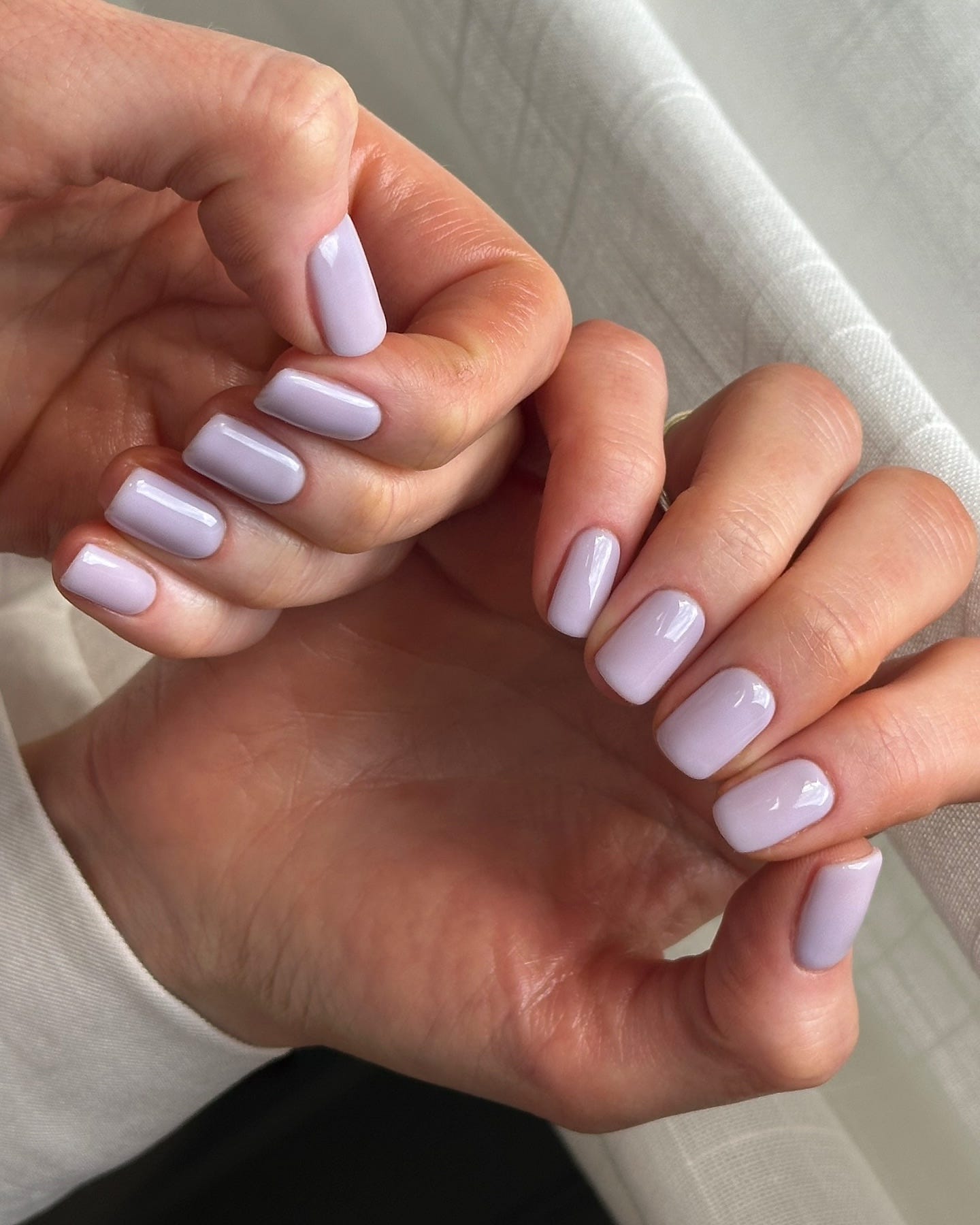 Solid Light Lavender Glossy Squares — Summer Dip Nails 2027