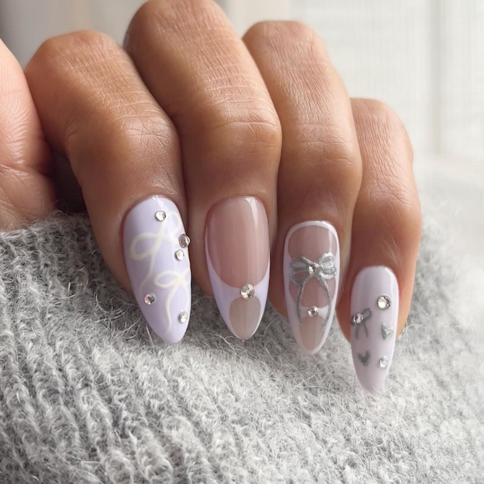 Glossy Visual Idea — Lavender Wedding Nails 2027