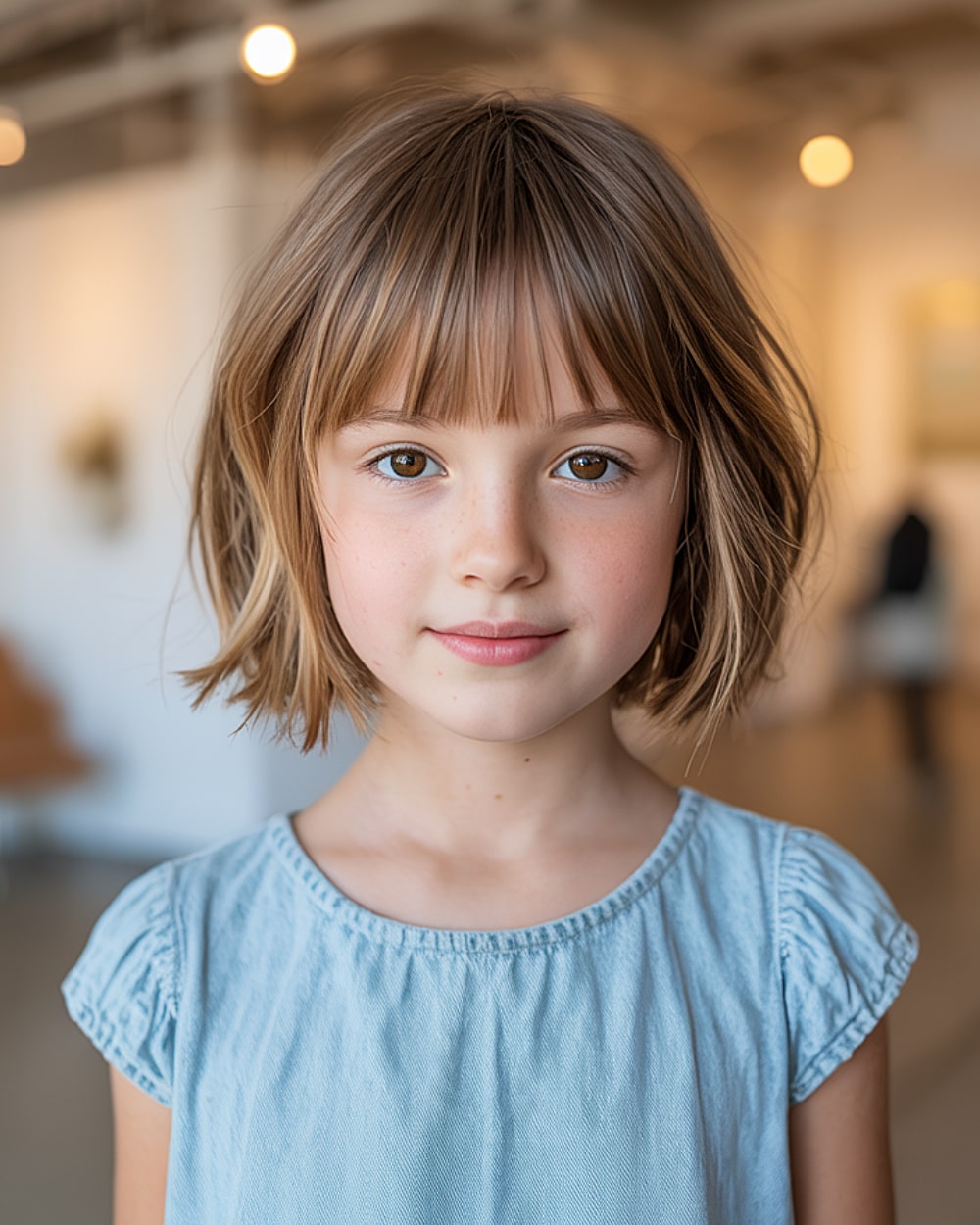 Fine Light Brown Bob With Blunt Bangs Fine Light Brown Bob With Blunt Bangs — Little Girl Hairstyles 2027
