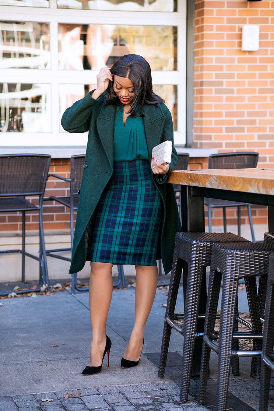 Sophisticated Plaid Pencil Skirt for Holiday Work — Plaid Christmas Outfits 2026