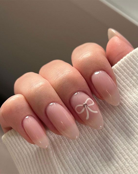 Bow On Accent Nail Visual Idea Bow On Accent Nail Visual Idea — Simple Bow Nails 2027