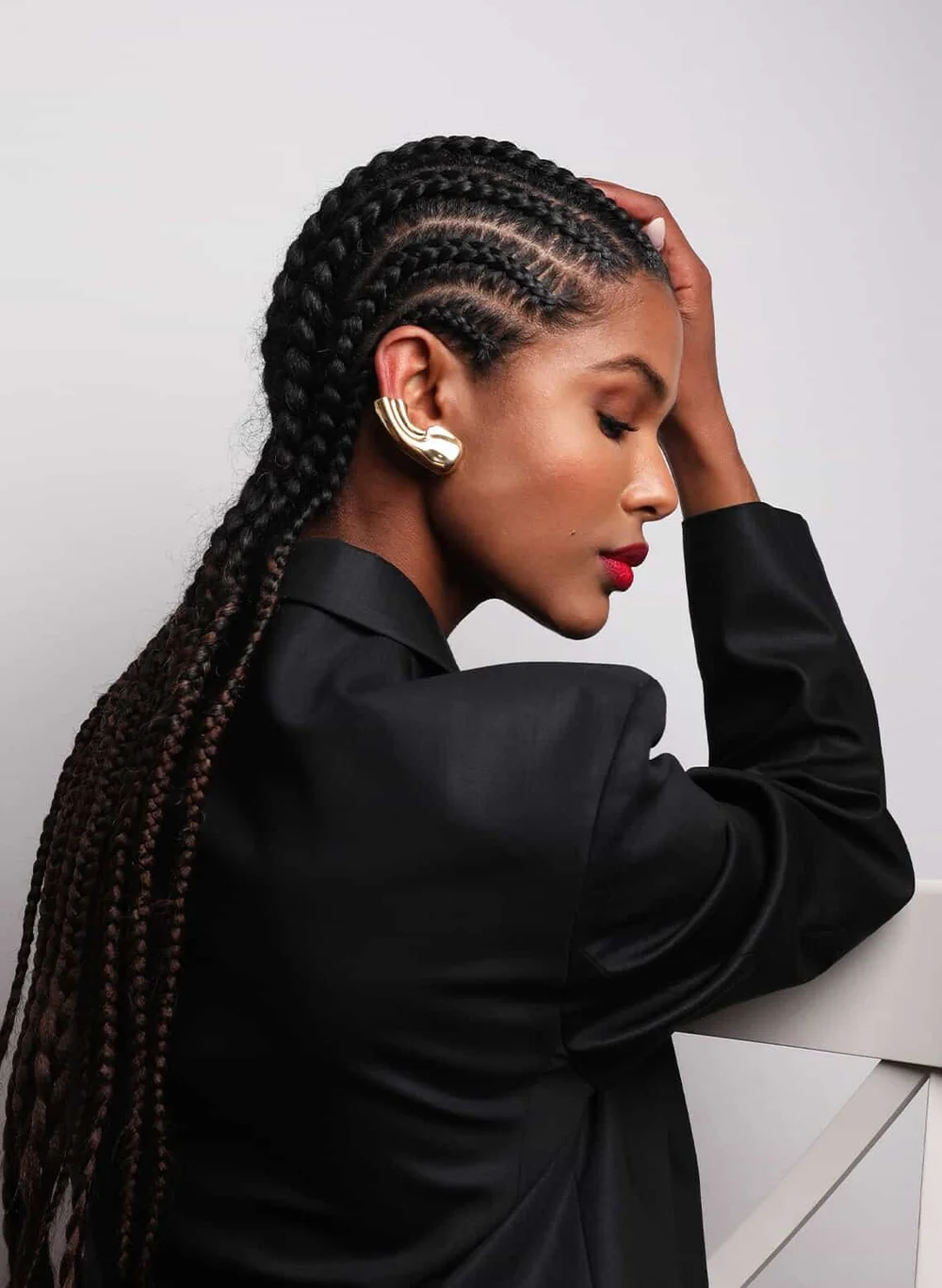 Mid-Back Straight Tribal Braids — Tribal Braids 2027