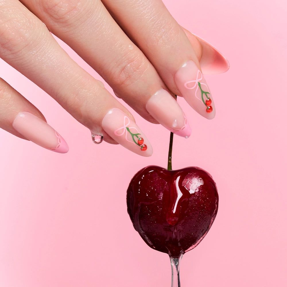 Visual Idea — The Hand Is Posed Holding A Cherry Visual Idea — The Hand Is Posed Holding A Cherry — Long Bow Nails 2027