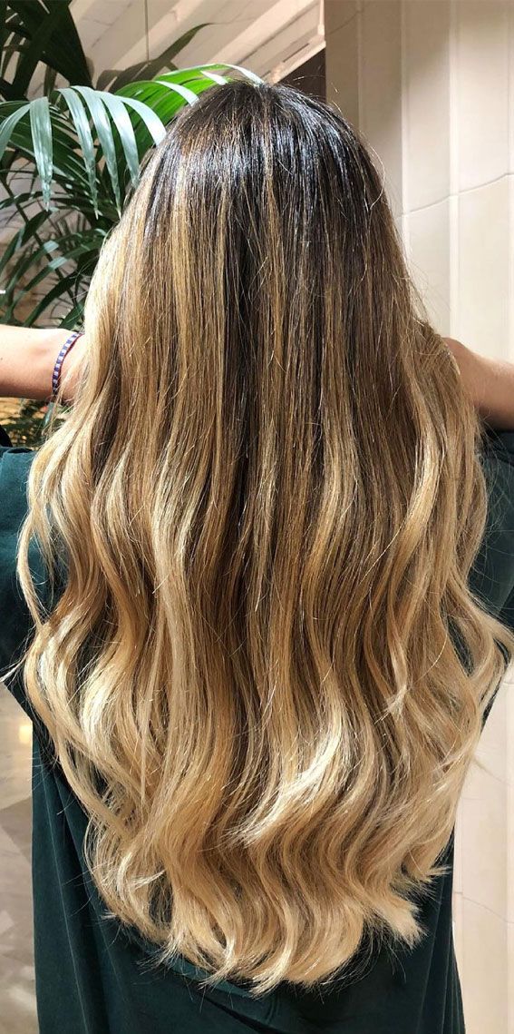 Mid-Back Balayage with Smooth Transition Mid-Back Balayage with Smooth Transition — Blonde Hair 2027 with Dark Roots