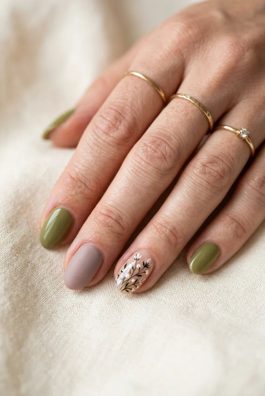 Matte On Accent Glossy On Others Visual Idea Matte On Accent Glossy On Others Visual Idea — Minimal Line Art Nails 2027