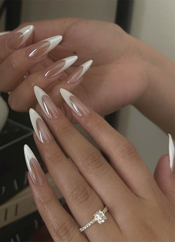 Silver Chrome Rhinestone Ovals Silver Chrome Rhinestone Ovals — Chrome French Tip Nails 2027