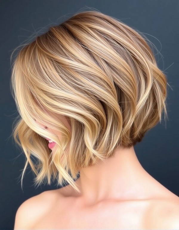 Chin Length Golden Blonde Bob With Balayage — Warm Blonde Hair 2027