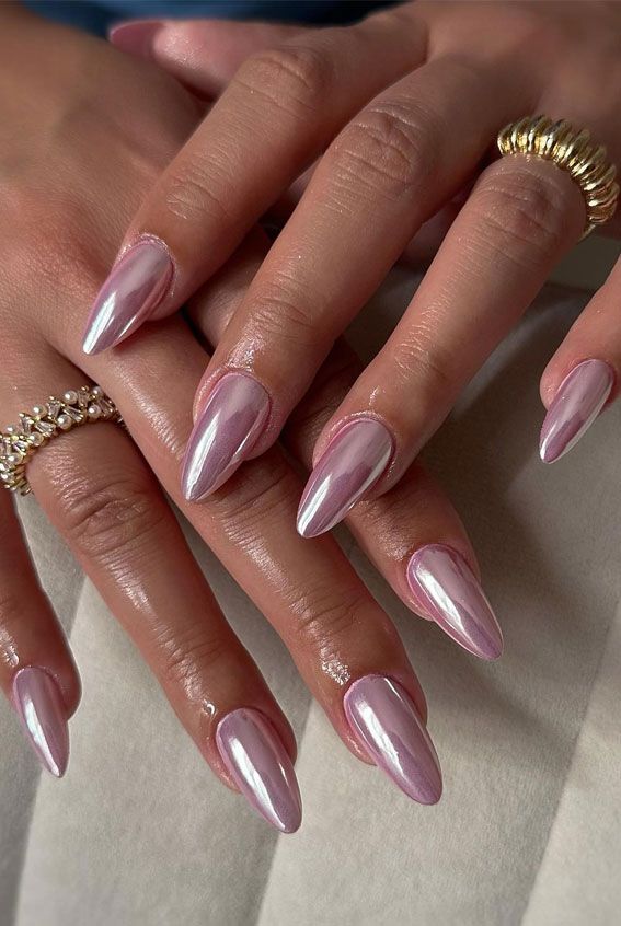 Soft Mauve Chrome Glazed Stiletto Nails Soft Mauve Chrome Glazed Stiletto Nails — Mauve Nails 2027