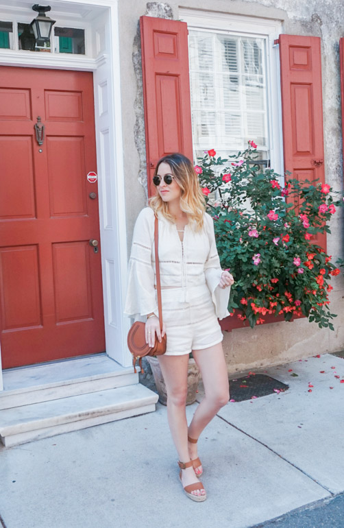 Elegant Lace-Trimmed Romper for Chic Daywear Elegant Lace-Trimmed Romper for Chic Daywear — Charleston Outfits 2027