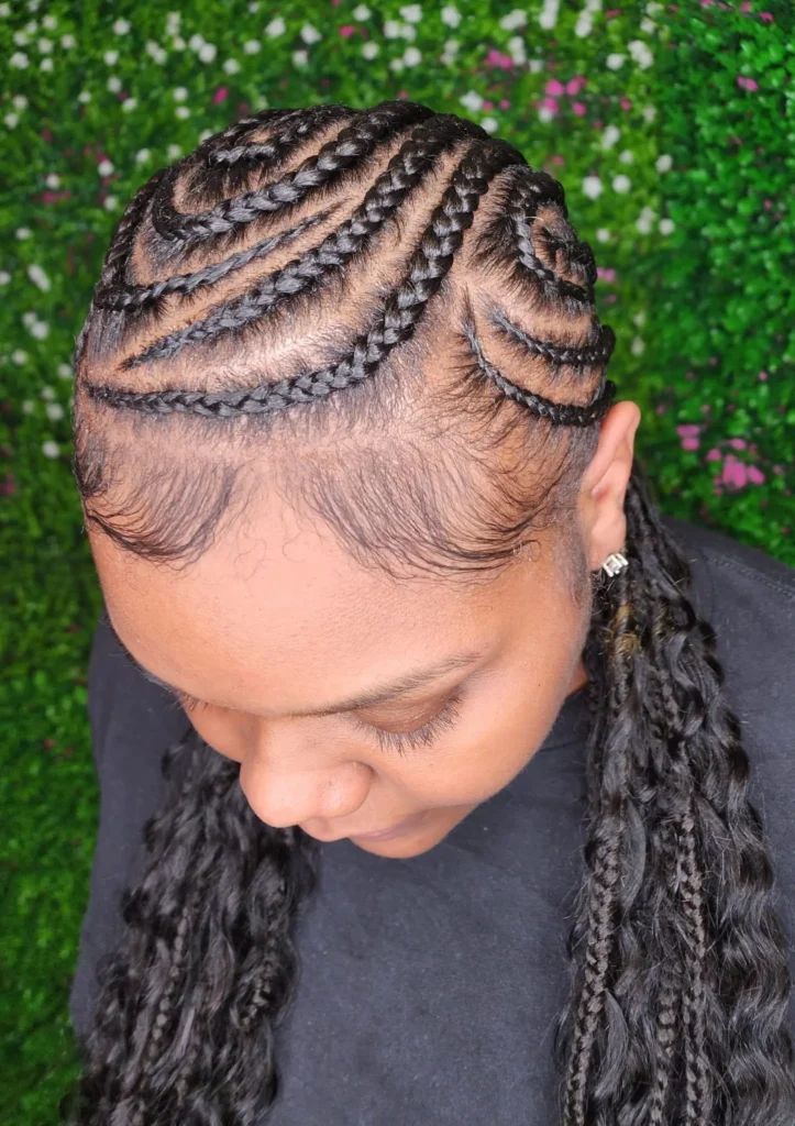 Black Base With Dark Brown Loose Braids Visual Idea Black Base With Dark Brown Loose Braids Visual Idea — Cornrows 2027 with Curls