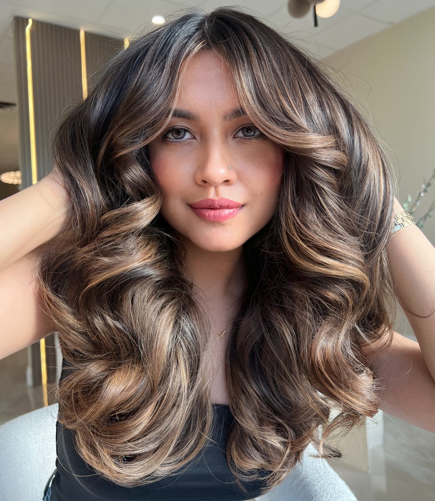 Dimensional Caramel and Blonde Highlights Dimensional Caramel and Blonde Highlights — Highlights on Brown Hair 2027