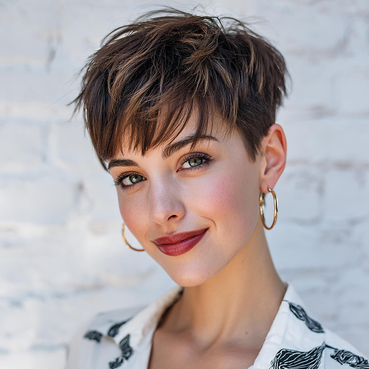 Textured Dark Brown Pixie With Choppy Bangs Textured Dark Brown Pixie With Choppy Bangs — Dark Brown Hair 2027