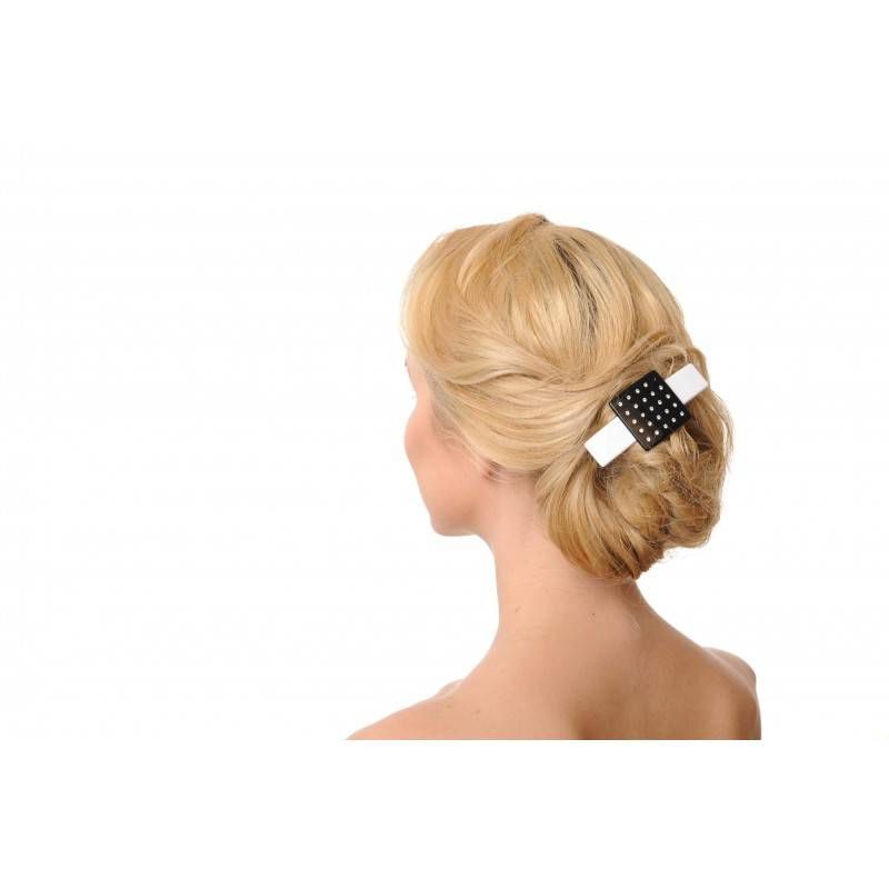 Geometric Barrette on Blonde Chignon — Barrette Hairstyles 2027
