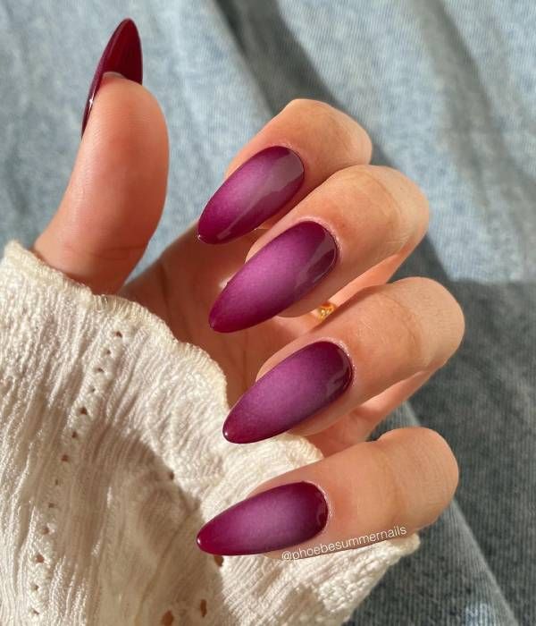 Matte Burgundy to Pink Gradient Matte Burgundy to Pink Gradient — Pearl Aura Nails 2027