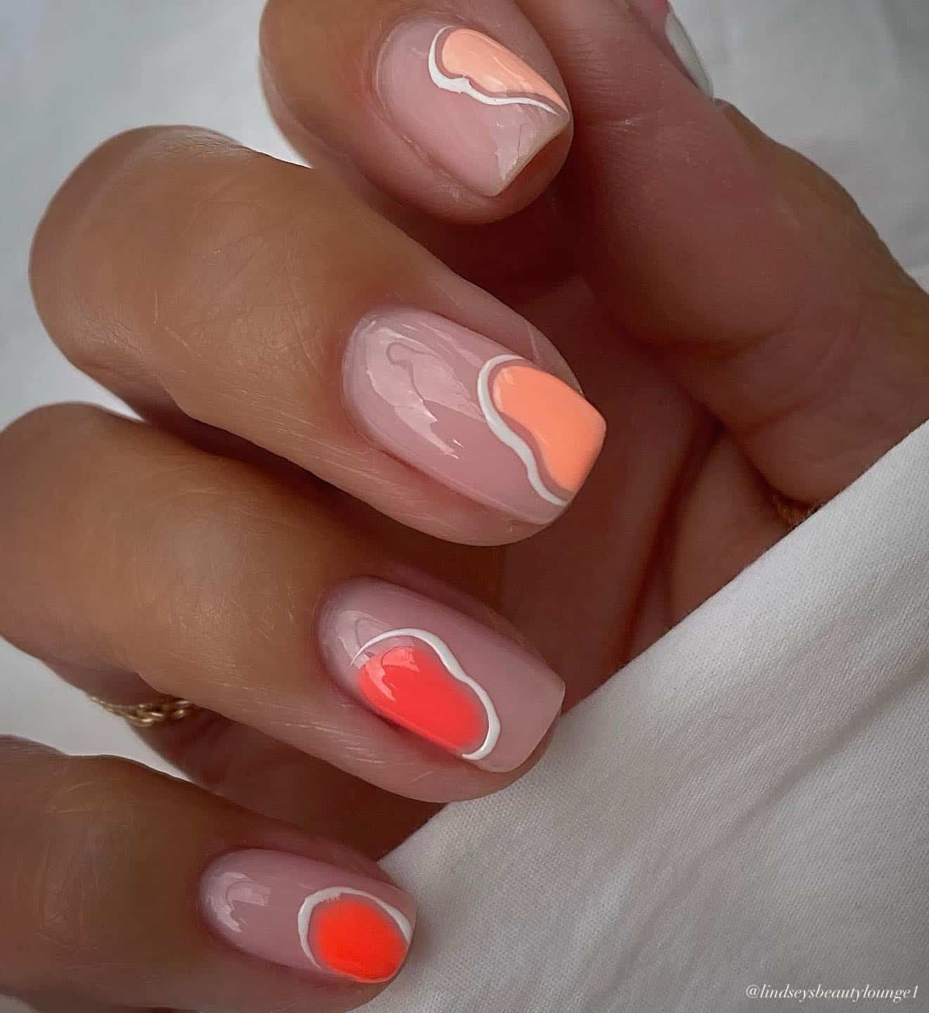 Sheer Pink Abstract Coral Shapes Sheer Pink Abstract Coral Shapes — Short Coral Nails 2027