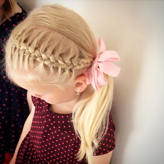 Braided Side Ponytail With Bow Braided Side Ponytail With Bow — Ponytail Hairstyles 2027 for Little Girls