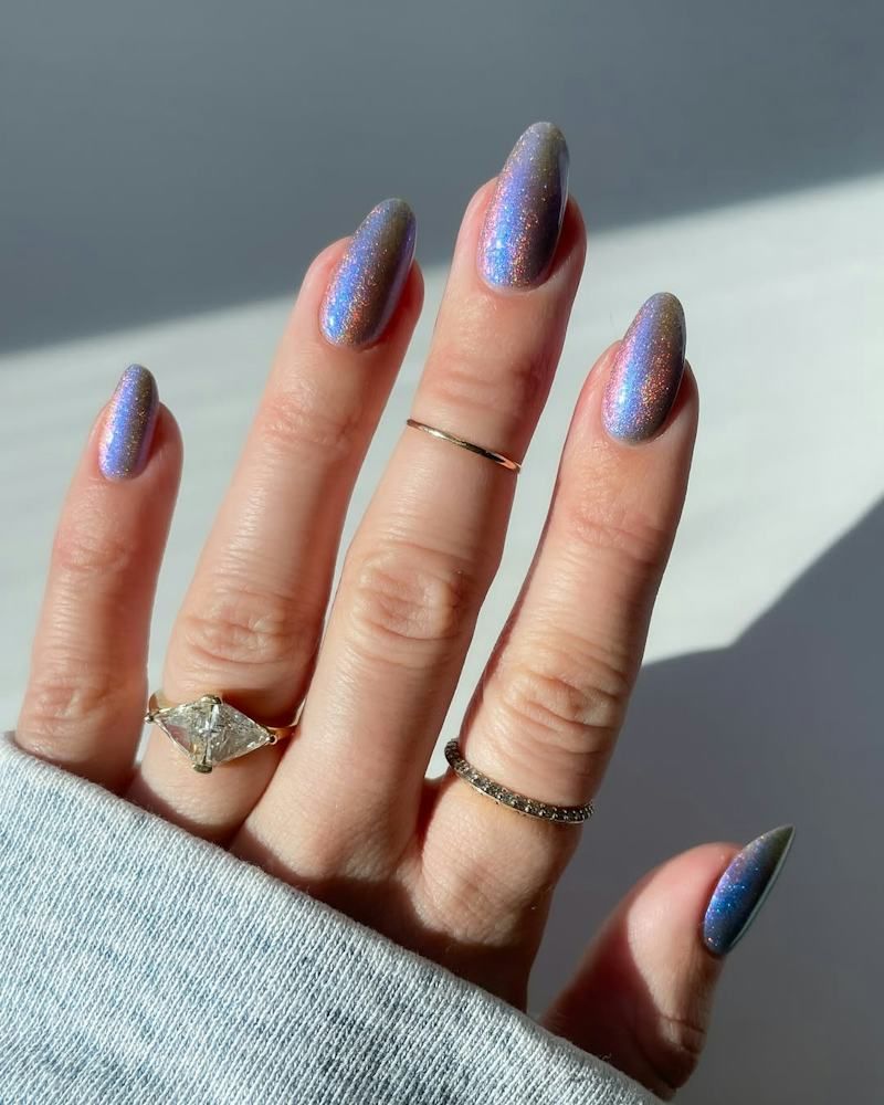 Shimmer Chrome Visual Idea — Winter Purple Nails 2027