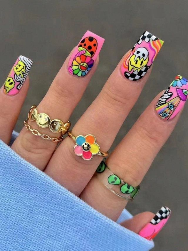 Vibrant Pink Short Coffin Mix Vibrant Pink Short Coffin Mix — Smiley Face Coffin Nails 2027