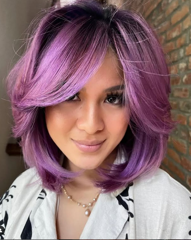 Sharp Bob With Asymmetrical Lilac Bangs Sharp Bob With Asymmetrical Lilac Bangs — Lilac Hair 2027