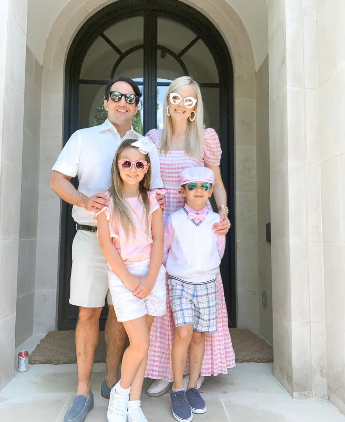 Pink Gingham and Plaid Accents for a Fun Easter Family Photo — Easter Family Photo Outfits 2027